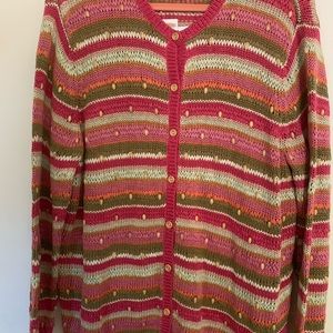 Talbots women 2x NWT $128 brand new beads pink